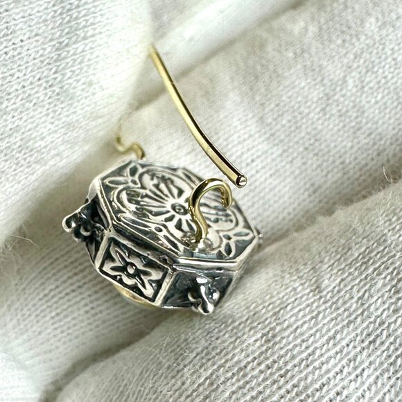 Konstantino Sterling Silver 925 & 18K Gold Pearl Earrings – Authentic Pre-Owned - Picture 2 of 16